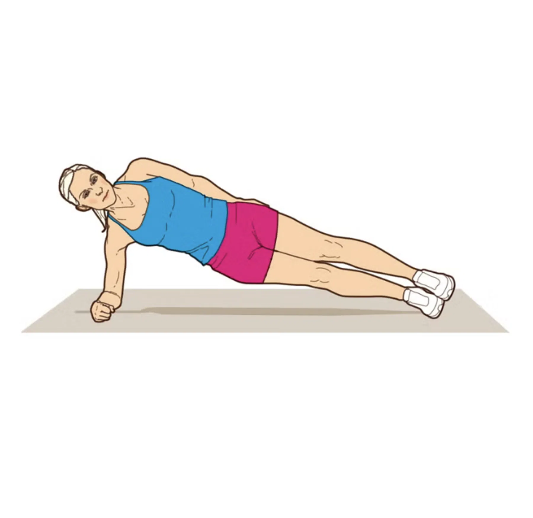vrouw doet side plank